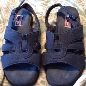 Blue American Sweetheart sandals, sz 5.5